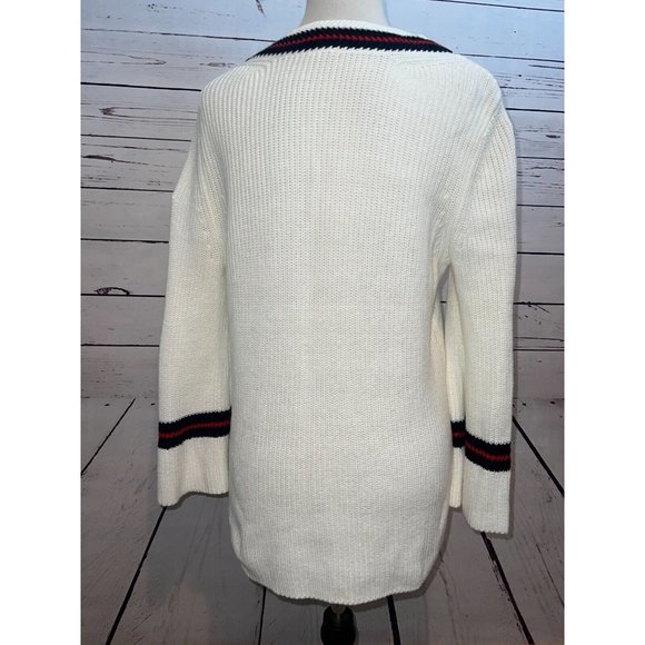 Cabi Varsity Ace‎ Sweater 5639 Medium Chunky Knit Grandpa Pullover Vneck - Picture 2 of 8